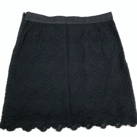 J. Crew Factory scalloped lace mini skirt, black, size 0, style 02669 - Picture 2 of 7